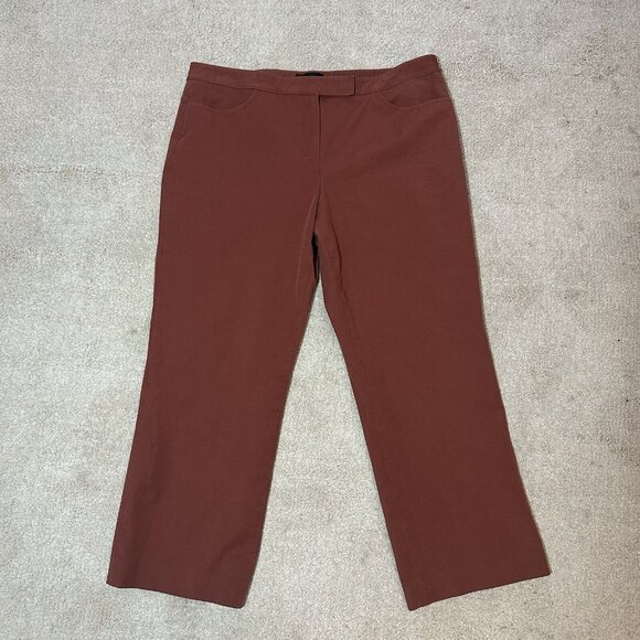 Theory Pants Women’s Size 10 Brown Cropped Wide Leg Culottes - Picture 10 of 11